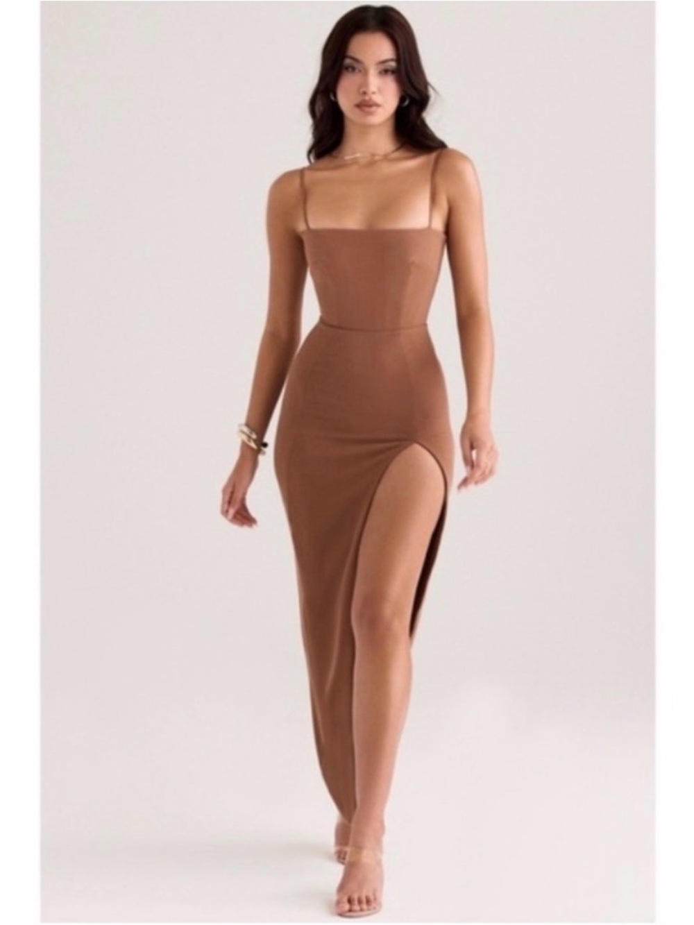 House of CB Brown Maxi Dress XS | Retail $298 | Current Style